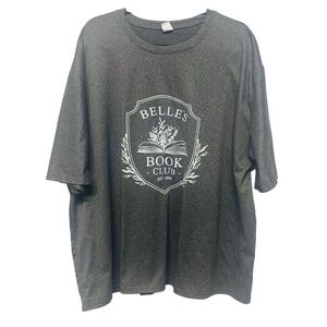 Belles Book Club‎ Gray T-Shirt Size 5x but fits like a 2X Use Measurements